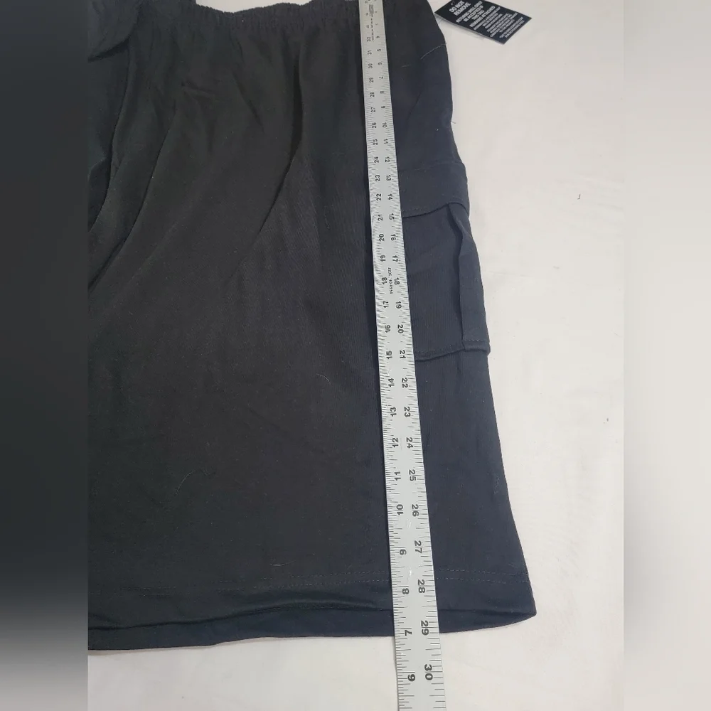King Size Men's Knit Black Cargo Shorts Size 5XLT